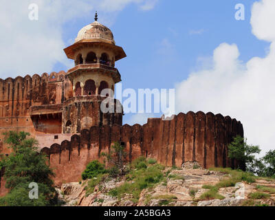Vue depuis le Fort Amber Palace, Jaipur, Rajasthan, Inde Banque D'Images