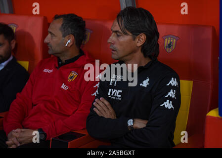 Napoli, Italie. 19 Oct, 2019. Il tecnico de Bénévent Pippo Inzaghiduring Bénévent contre Pérouse, soccer italien Serie B Championnat Hommes en Benevento, Italie, le 19 octobre 2019 - LPS/Andrea DÃ'Â'Amico Crédit : Andrea DÃ'Â'Amico/fil LPS/ZUMA/Alamy Live News Banque D'Images