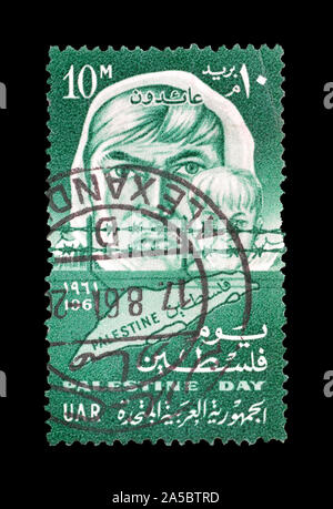 Timbre-poste imprimé par l'Égypte, qui fait la promotion de la Journée de la Palestine, vers 1961. Banque D'Images