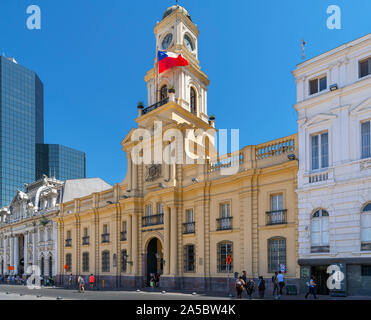 Le Musée d'histoire nationale, la Plaza de Armas, Santiago Centro, Santiago, Chili, Amérique du Sud Banque D'Images