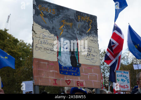 Londres, Royaume-Uni. 19 octobre 2019. Grand placard vu au vote du peuple Mars dans le centre de Londres. Crédit : Joe Keurig / Alamy News Banque D'Images