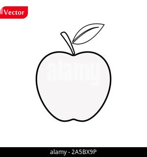 L'icône de la ligne d'Apple, contour vector sign, style linéaire Les pictogrammes isolé sur blanc. Symbole, logo illustration. Avc. modifiable Vecteur parfait de pixel Illustration de Vecteur