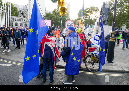 19 octobre 2019 Londres Royaume-Uni - Peuples autochtones Vote sur Brexit à la place du Parlement Banque D'Images