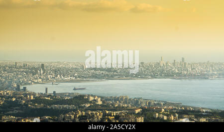 Coucher de soleil sur Beyrouth Banque D'Images