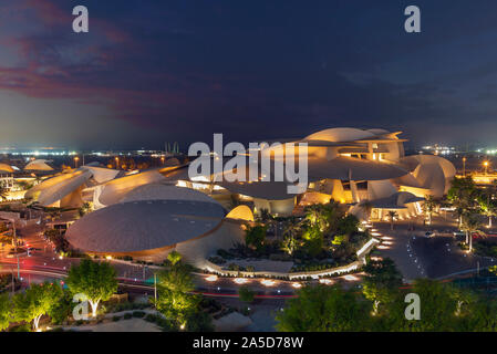 Qatar National Museum Ariel Sunset View Banque D'Images