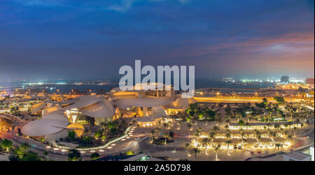 Qatar National Museum Ariel Sunset View Banque D'Images