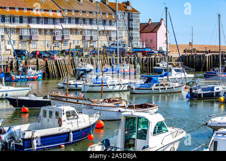 Port de Bridport et point d'entrée à Bridport, West Bay, Dorset Banque D'Images