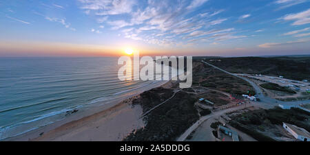 Panorama de l'antenne de Amado beach à la Westcoast au Portugal Banque D'Images