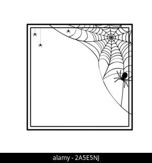 Halloween avec châssis carré des araignées et web. Élément décoratif vecteur conception Illustration de Vecteur