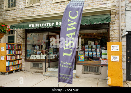 Whistlestop Librairie, 129 West High Street, Carlisle, New York Banque D'Images