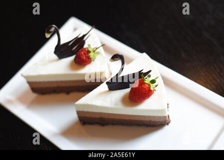 Dessert, pâtisseries, gâteaux, crème glacée, Gâteau au fromage Banque D'Images