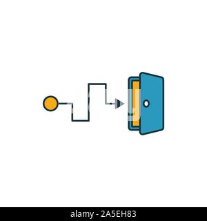 Schéma de stratégie de sortie. L'élément de la ligne fine collection icônes crowdfunding. L'assurance-chômage et de ux. Stratégie de sortie parfaite pixel pour l'icône web design, applications Illustration de Vecteur