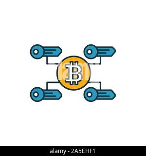 Multi-Signature icon set. Quatre éléments dans diférents styles à partir d'icônes devise crypto collection. Creative multi-signature, contours remplis d'icônes Illustration de Vecteur