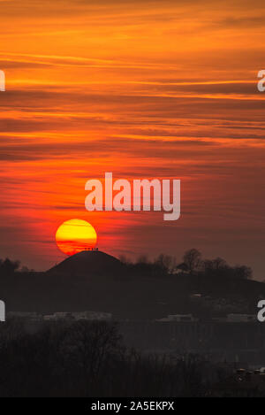 Coucher de soleil à Cracovie, Krakus humeur - Pologne Banque D'Images