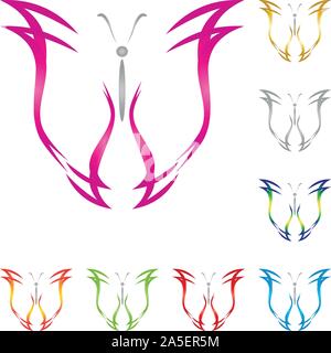 Papillon, insecte, animal, le logo Illustration de Vecteur