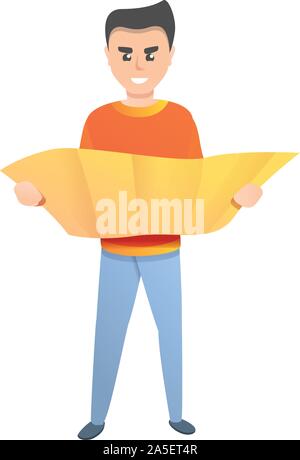 Prendre l'homme recherche d'une icône. Caricature de l'homme prendre carte icône vecteur pour la conception web isolé sur fond blanc Illustration de Vecteur