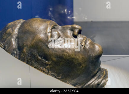 Masque de mort de Pierre le Grand, par Carlo Bartolomeo Rastrelli. Exposé dans la direction de Malaga du Musée d'Etat russe. Colección del Museo Ruso S Banque D'Images