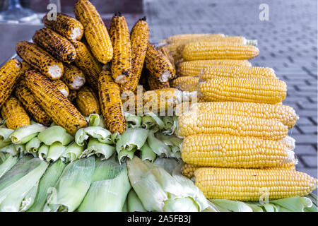 Les épis de maïs grillés. L'alimentation de rue américaine en bonne santé. Banque D'Images