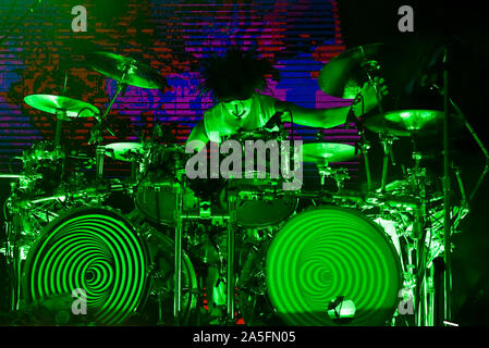 Las Vegas, Nevada, USA. 19 octobre, 2019. Batteur de Rob Zombie sur scène lors de la troisième édition annuelle de Las Stique heavy metal music festival tenu à la Centre-ville de Las Vegas Events Center. Crédit de photo : Ken Howard Crédit Images : Ken Howard/Alamy Live News Banque D'Images