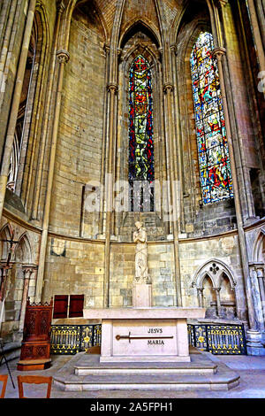 Rouen Normandie 13 août 2019 Cathédrale Notre Dame statue de Jeanne d'Arc au bûcher Banque D'Images