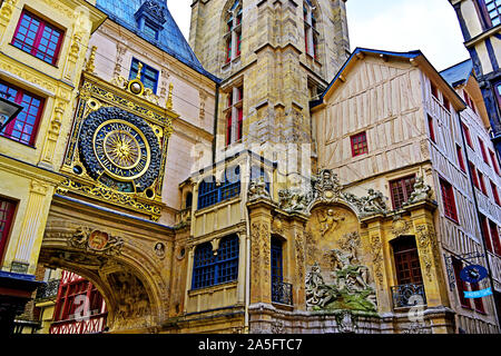 Rouen Normandie 13 Août 2019 La grande horloge de Rouen Banque D'Images