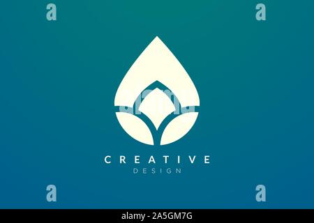 En forme de goutte d'eau abstraite minimaliste design logo. Vecteur conception simple et moderne pour l'entreprise produit et marque Illustration de Vecteur