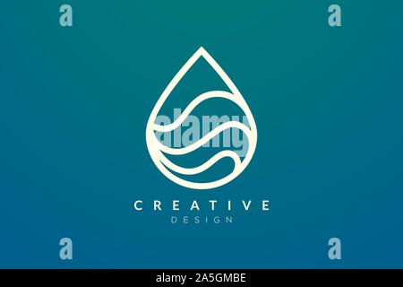 En forme de goutte d'eau abstraite minimaliste design logo. Vecteur conception simple et moderne pour l'entreprise produit et marque Illustration de Vecteur