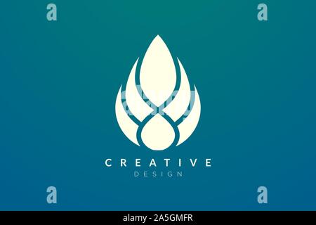 En forme de goutte d'eau abstraite minimaliste design logo. Vecteur conception simple et moderne pour l'entreprise produit et marque Illustration de Vecteur