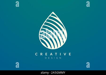 En forme de goutte d'eau abstraite minimaliste design logo. Vecteur conception simple et moderne pour l'entreprise produit et marque Illustration de Vecteur