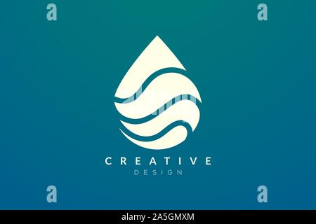 En forme de goutte d'eau abstraite minimaliste design logo. Vecteur conception simple et moderne pour l'entreprise produit et marque Illustration de Vecteur