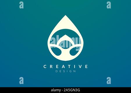 En forme de goutte d'eau abstraite minimaliste design logo. Vecteur conception simple et moderne pour l'entreprise produit et marque Illustration de Vecteur