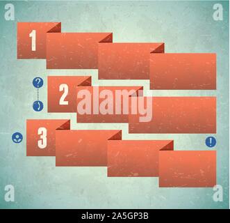 Carte vintage avec des rubans et des icônes infographique Illustration de Vecteur