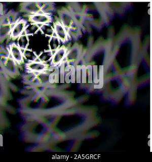 Blurred christmas snowflake signe avec aberrations Illustration de Vecteur