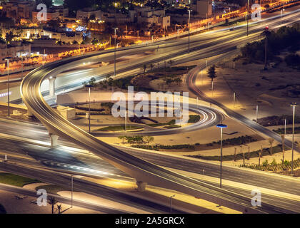 Vue aérienne du pont Lusail et du passage souterrain Banque D'Images