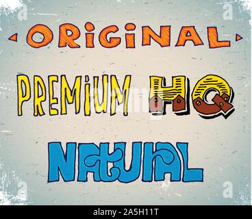 Ensemble de croquis de lettrage Illustration de Vecteur