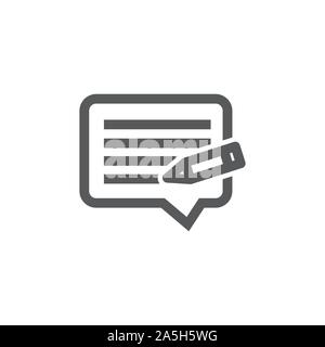 Commentaires icône sur fond blanc Illustration de Vecteur