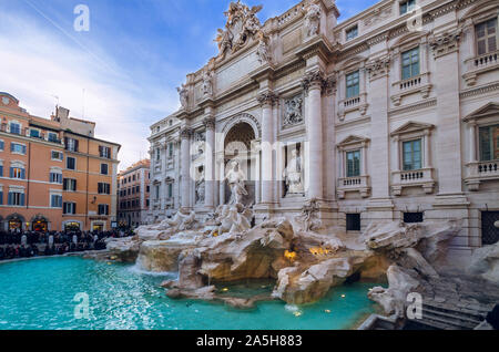 Fontana di Trevi (fontaine de Trevi),l'un des plus célèbres. Rome Banque D'Images