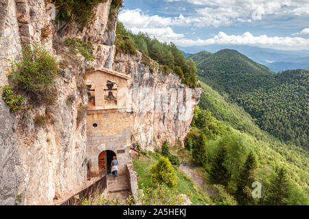 Sanctuaire de Santa Maria de Montgrony, Serra de Montgrony Gombrèn,, Gérone, Espagne Banque D'Images