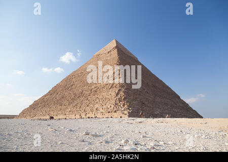 L'Egypte, la pyramide de Gizeh, principal à l'grandes pyramides de Gizeh. Banque D'Images