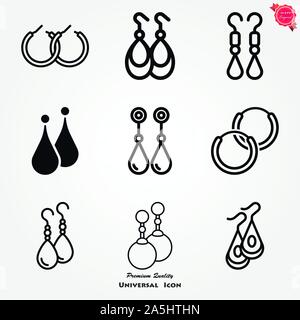Icône boucles d'oreilles. Illustration vectorielle de l'icône vectorielle des boucles d'oreilles en perles Illustration de Vecteur