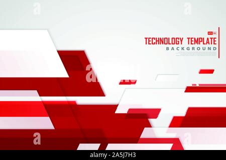 Résumé une bande rouge motif de lignes de la technologie modèle. Utiliser pour imprimer des affiches, illustrations, conception de modèles, rapport annuel. illustration vector eps10 Illustration de Vecteur
