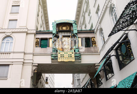 Dans l'horloge Anker Hoher Markt, Vienne, Autriche Banque D'Images