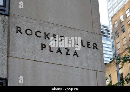 La Rockefeller Plaza à Manhattan, NYC Sign Banque D'Images