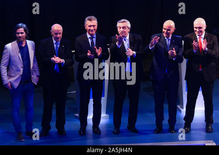 BUENOS AIRES, 20.10.2019 : tous les candidats après le deuxième débat présidentiel à l'Université de Buenos Aires, Argentine. (Photo : Néstor J. Beremblum / Banque D'Images