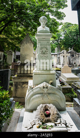 Tombe de poète allemand Heinrich Heine, cimetière de Montmartre Banque D'Images