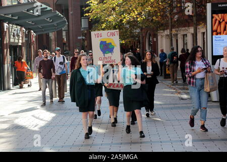 Les enfants de l'école dans les rues de Belfast, en Irlande du Nord pour protester contre la Grève mondiale au cours de la journée. Des milliers de personnes manifestent à travers le Royaume-Uni, avec les élèves des écoles et les travailleurs de quitter downing outils dans le cadre d'une grève "climat" 24. Avec : l'atmosphère, les enfants de l'école Belfast où protestation climatique : Belfast, Irlande du Nord : 20 Sep 2019 Source : WENN.com Banque D'Images