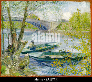 Vincent van Gogh, la pêche au printemps, le pont de Clichy (Asnières), peinture, 1887 Banque D'Images