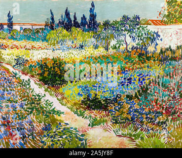 Vincent van Gogh, la peinture de paysages, Jardin à Arles, la floraison Jardin avec allée, 1888 Banque D'Images