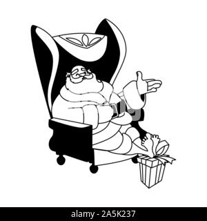 Santa Claus sitting on sofa in white background vector illustration design Illustration de Vecteur