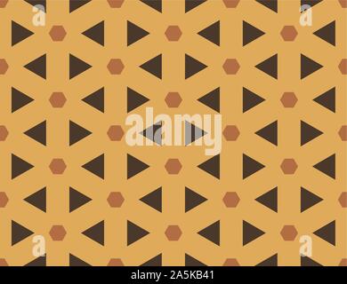 Seamless Vector pattern géométrique. Brun en forme d'hexagones et de triangles sur fond brun. Illustration de Vecteur
